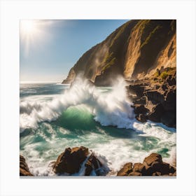 Cliffs And Waves Canvas Print