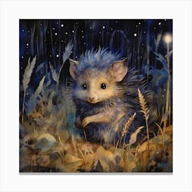 Whimsial Kids Cute Fantasy Hedgehog Art Print Canvas Print