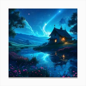 House In The Night Canvas Print