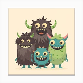 Monster Family Canvas Print