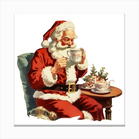 Santa Claus Drinking Tea Canvas Print