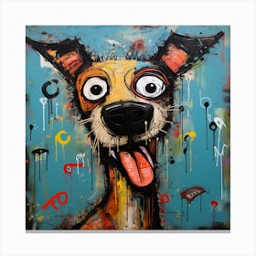 Abstract Crazy Whimsical Dog 2 Canvas Print