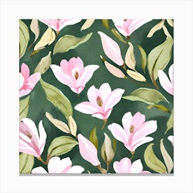 Botanical Wall Art Flowers Pink Magnolias #4 Canvas Print