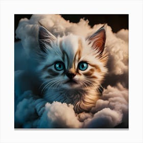 Siamese kitten in the clouds Canvas Print