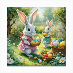 Easter Bunnies 1 Canvas Print