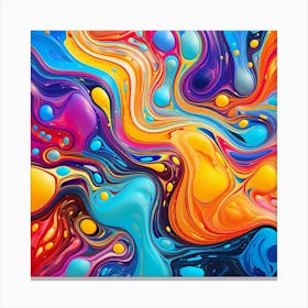 Abstract Colorful Liquid Paint Background Canvas Print