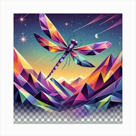 Dragonfly On The Mountain Canvas Print