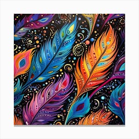 Colorful Feathers 2 Canvas Print