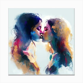 Two Women Kissing 4 Canvas Print