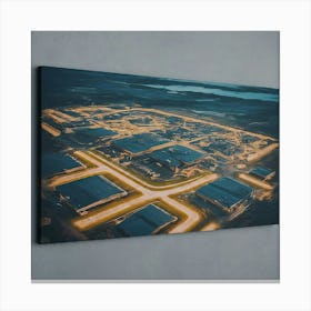 Aerial View Of A City At Night Canvas Print