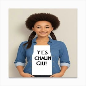 Yes Girl You Can Motivational Canvas Print