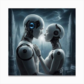 Robot Lovers 1 Canvas Print