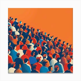 A Stadium Crowd Minimal Illustration 1718675002 3 Canvas Print