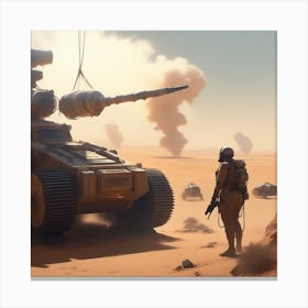 Tank In The Desert 7 Canvas Print