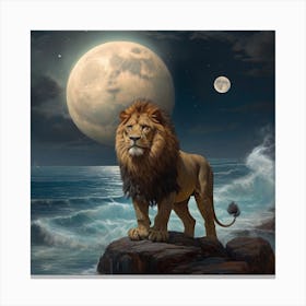 Lion At Night Canvas Print