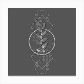 Vintage Twistedstalk Botanical with Line Motif and Dot Pattern in Ghost Gray n.0277 Canvas Print