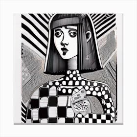 Checkered Girl Canvas Print