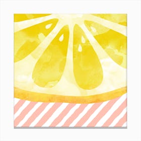 Lemon Abstract Square Canvas Print