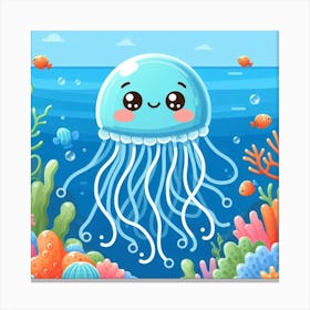 Illustration Jellyfish 4 Canvas Print