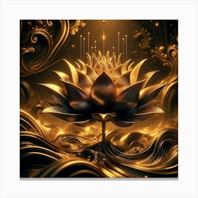 Golden Lotus 1 Canvas Print