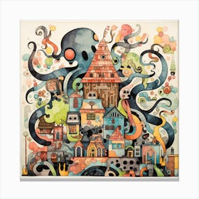 Octopus City 1 Canvas Print