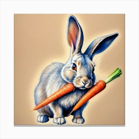 Rabbit With Carrots 30 Canvas Print