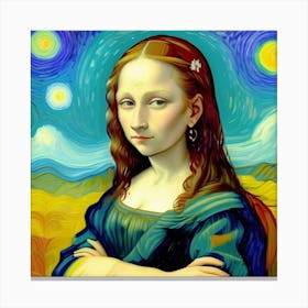 Mona Lisa’s Early Beauty Reimagined Canvas Print