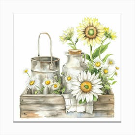 Sunflowers In A Crate Toile