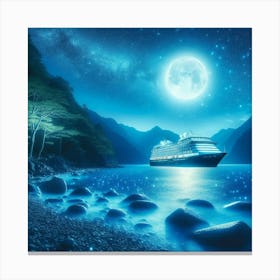 Cruise Ship At Night 3 Canvas Print