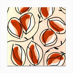 Seed Pods Square Deep Orange Canvas Print