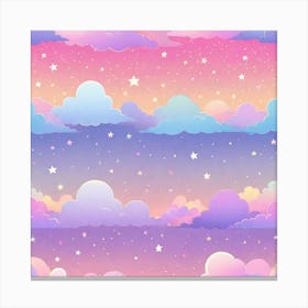 Sky With Twinkling Stars In Pastel Colors Square Composition 181 Canvas Print