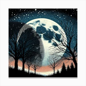 Full Moon In The Sky Canvas Print