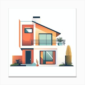 Modern House Vector Illustration 3 Canvas Print