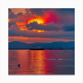 Sunset Over The Sea 1 Canvas Print