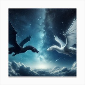 Two Majestic Dragons Canvas Print