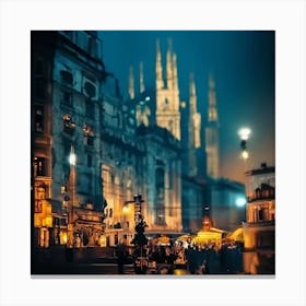 Cityscape At Night Canvas Print