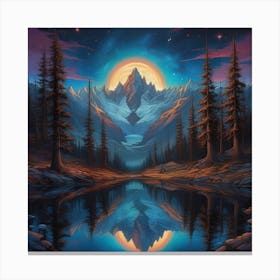 Moonlight In The Mountains 2 Canvas Print