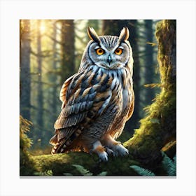 Owl In The Forest 151 Canvas Print