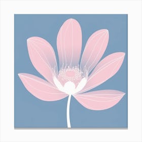 A White And Pink Flower In Minimalist Style Square Composition 510 Canvas Print