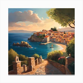 Mediterranean Village Canvas Print