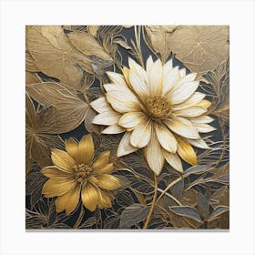 Gold Flowers Canvas Print