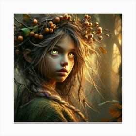 Fairy Girl In The Forest 9 Canvas Print