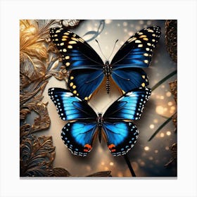 Two Blue Butterflies Canvas Print