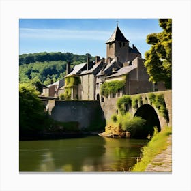 City River Castle Bridge Village Nature Europa History Aveyron Villa Nautical Tour Touris (11) Canvas Print