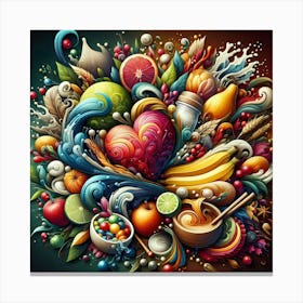 Colorful Fruits And Vegetables Canvas Print