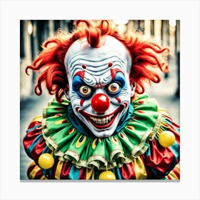 Clown With Red Hair Canvas Print