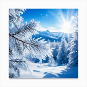 Crystal Snowfall Fresh Holiday Frost Icy Snowflake Texture Beautiful Light Season Hoar Fr (30) Canvas Print