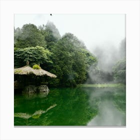 Misty Lake Canvas Print