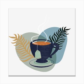 Tea Cup With Leaves 1 Canvas Print