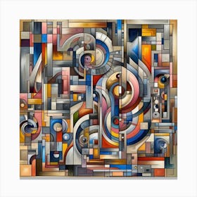 A mixture of modern abstract art, plastic art, surreal art, oil painting abstract painting art deco architecture 3 Canvas Print